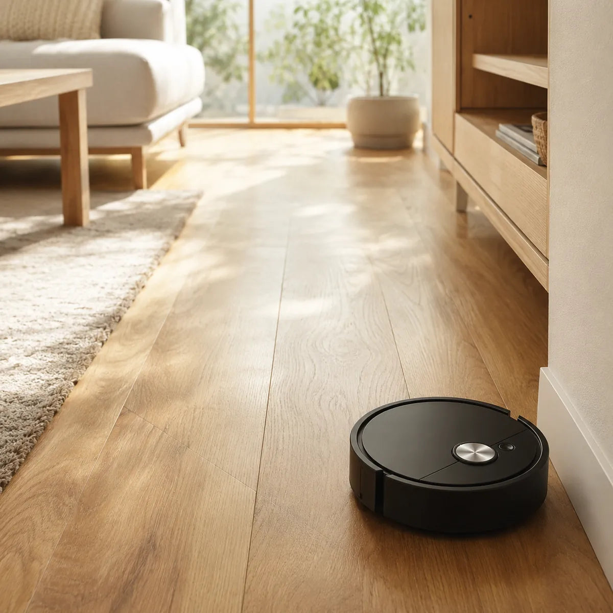 Robot aspirateur Lite Aspiria — design épuré et compact