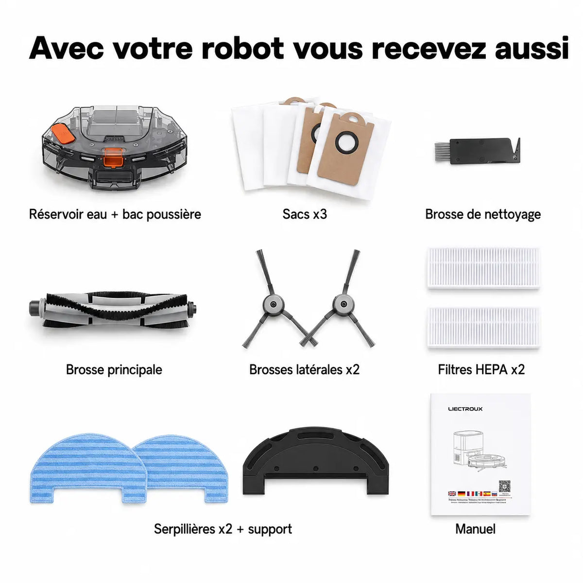 Aspirateur robot laveur L200 Aspiria en nettoyage sur parquet